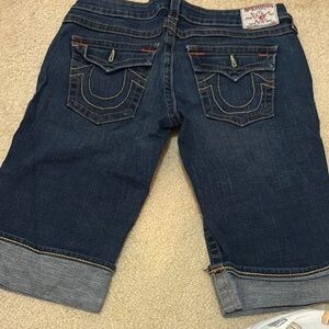 True Religion Dark Blue Denim Shorts